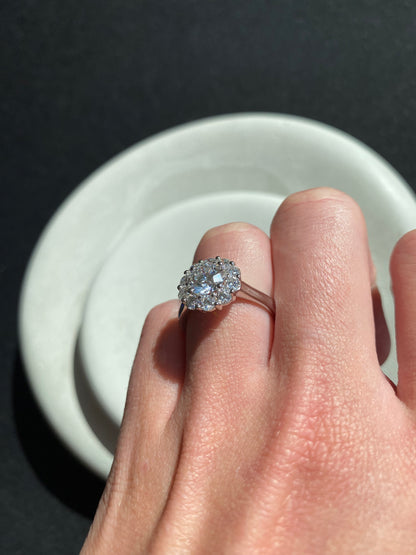 Lab Diamond Round Halo Ring