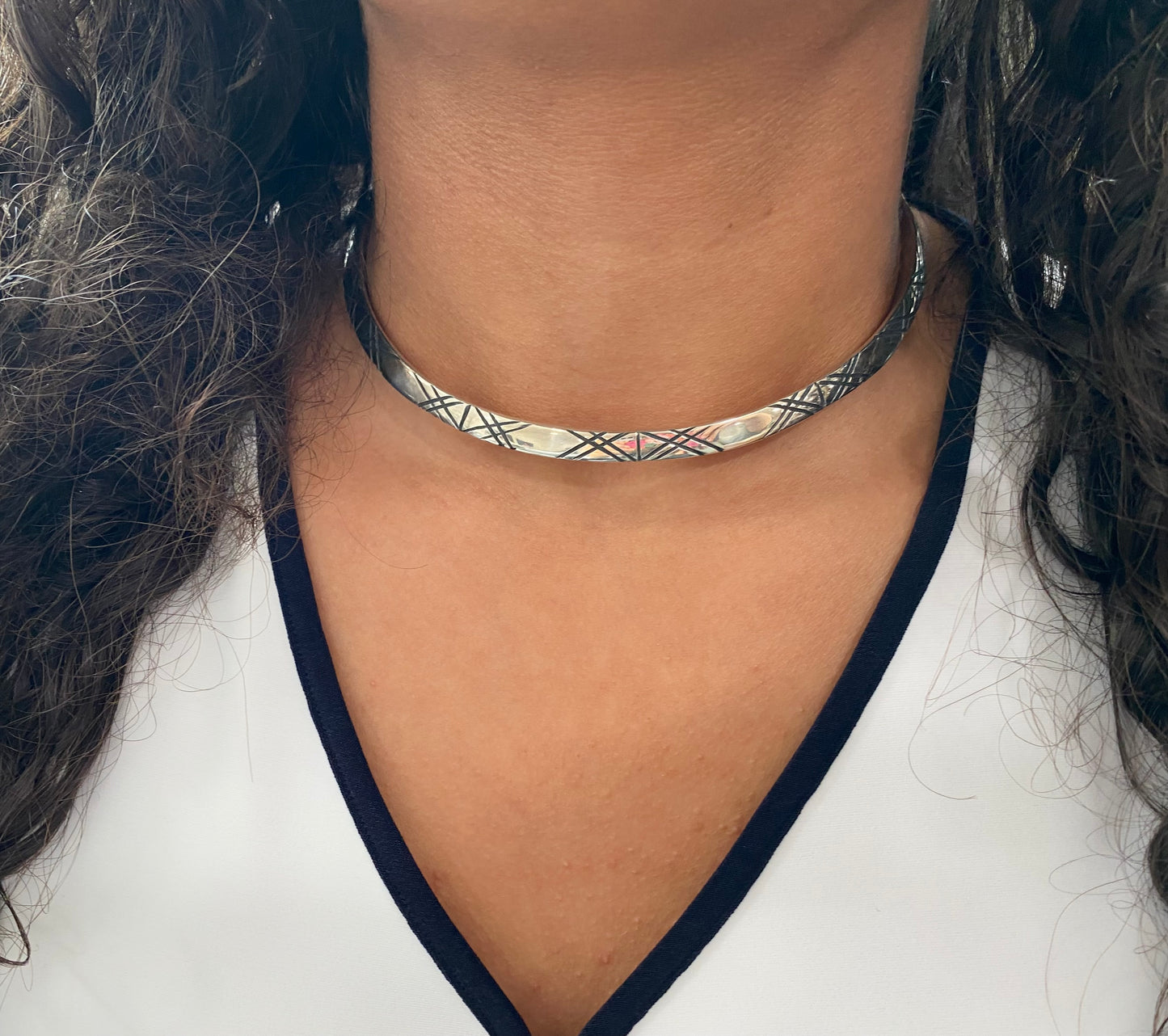 Hand Forged Collar with Etching