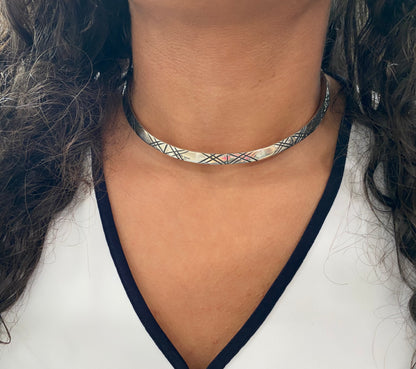 Hand Forged Collar with Etching