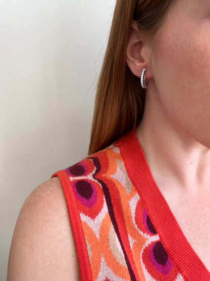 Blue Sapphire and Diamond Hoops