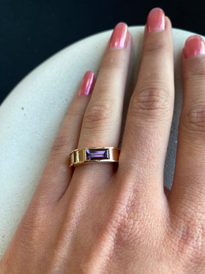 Violet Spinel Rose Gold Ring