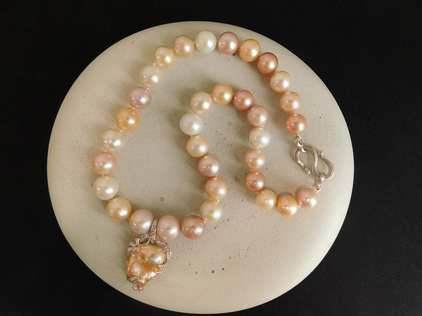 Baroque Pearl Pendant with Genuine Large Pearl Strand