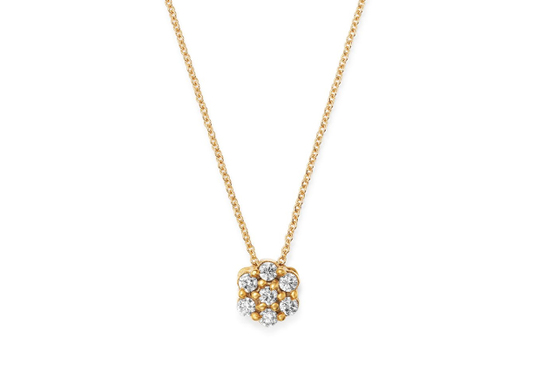 Gold Diamond Cluster Pendant