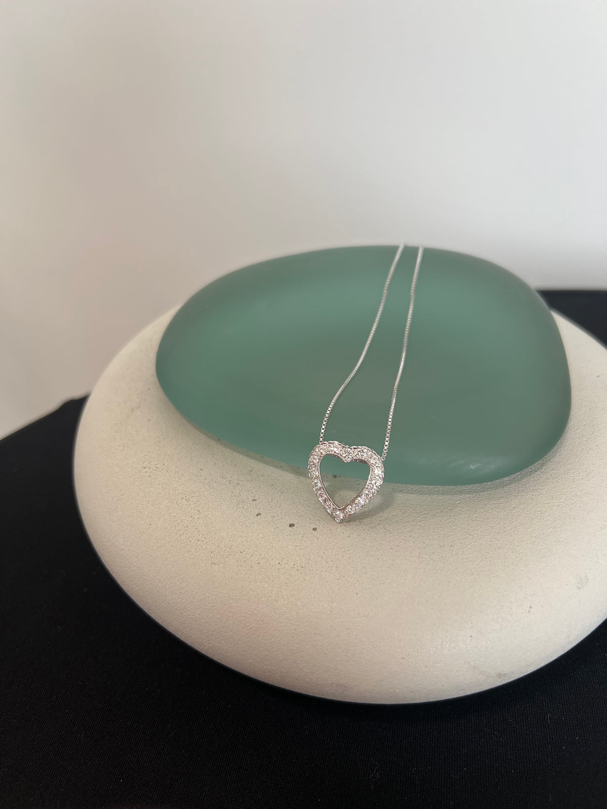 Natural Diamond Open Heart Pendant