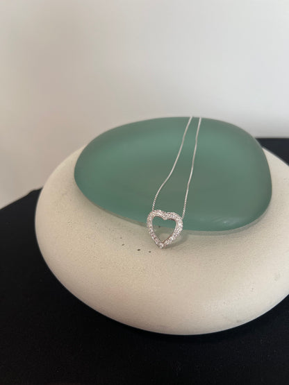 Natural Diamond Open Heart Pendant