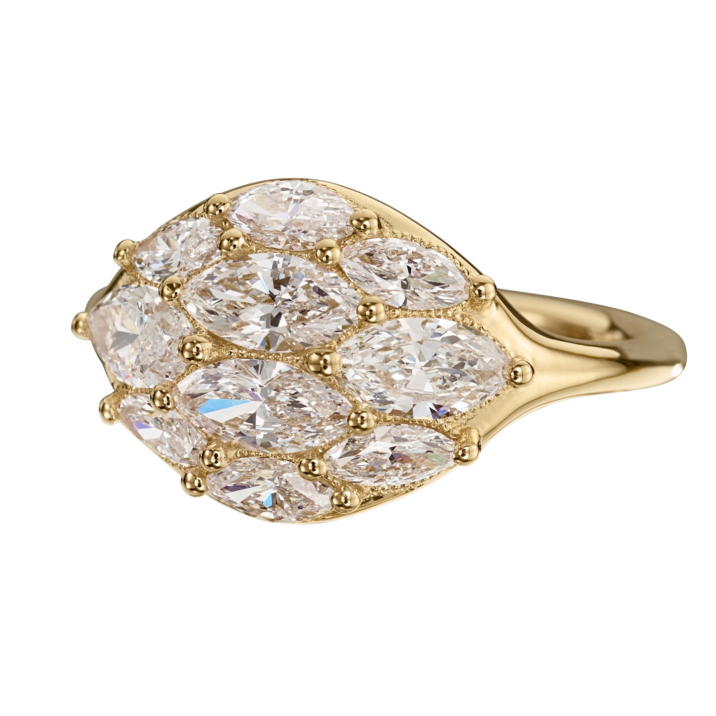 Domed Marquise Diamond Statement Ring
