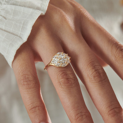 Domed Marquise Diamond Statement Ring