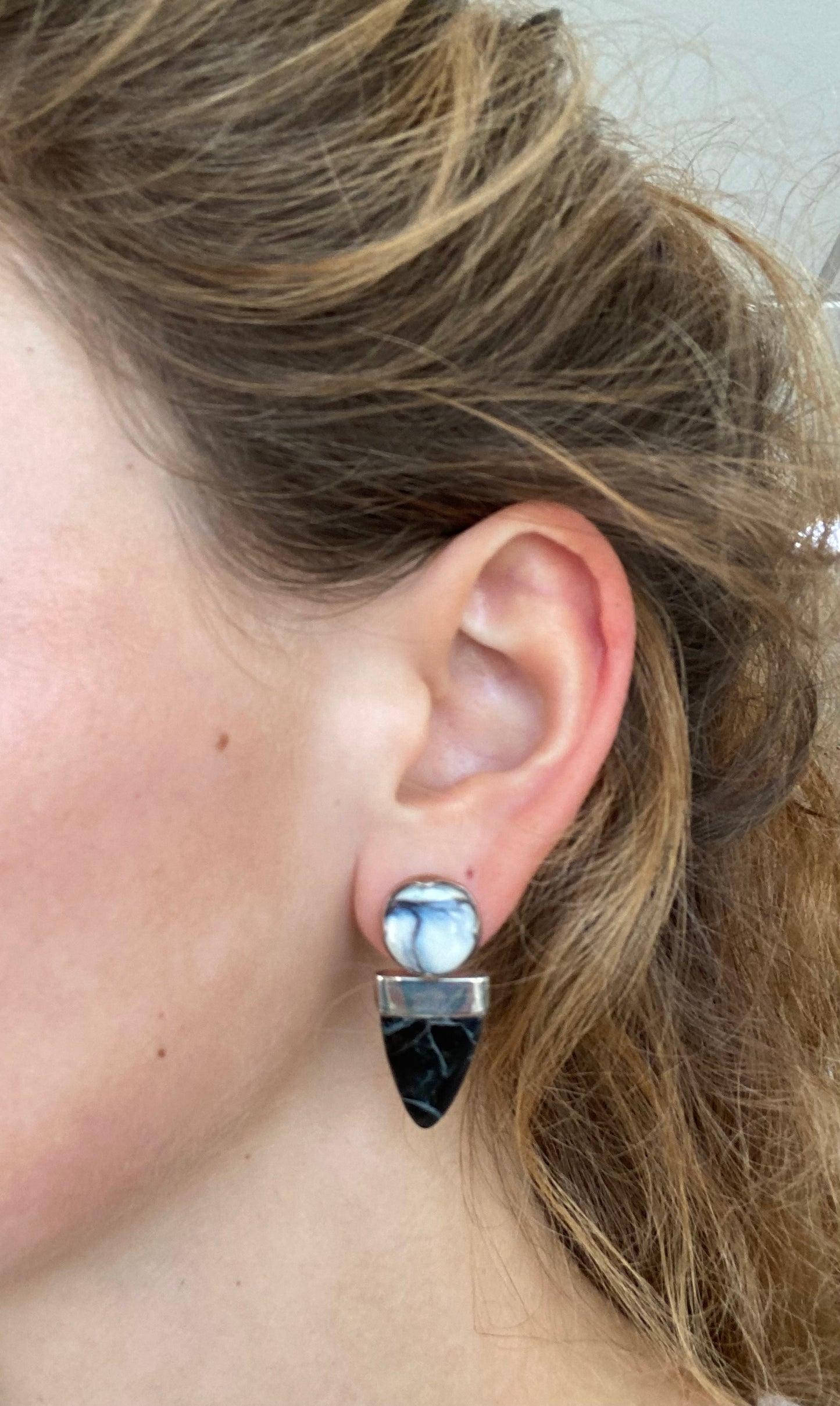 Jade and Fossilized Woolly Mammoth Earrings