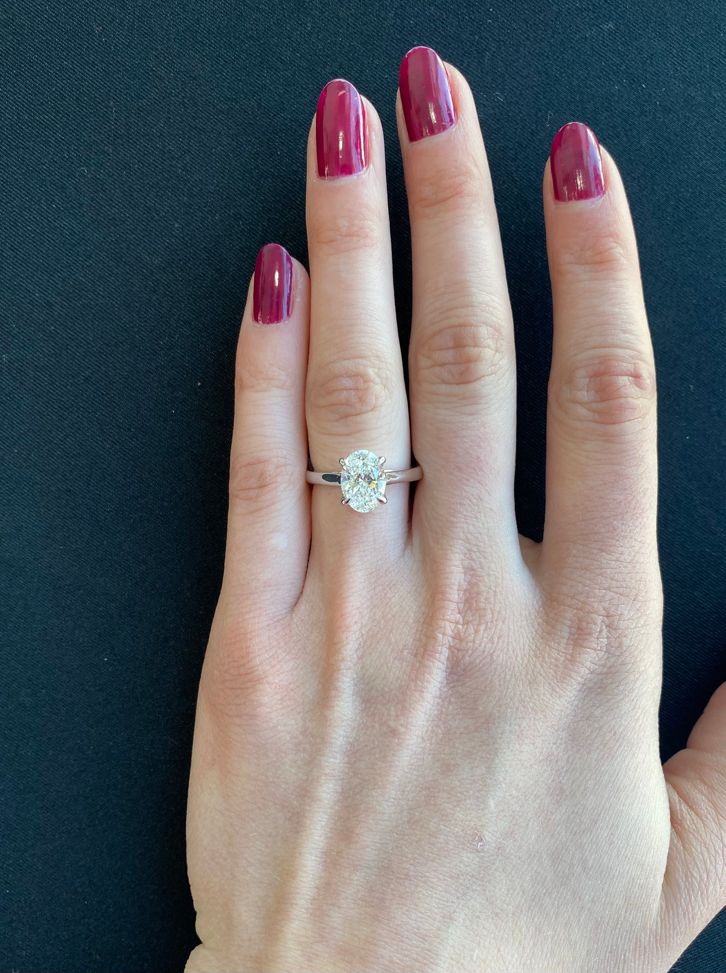 2 carat Oval Lab Grown Diamond Solitaire Ring