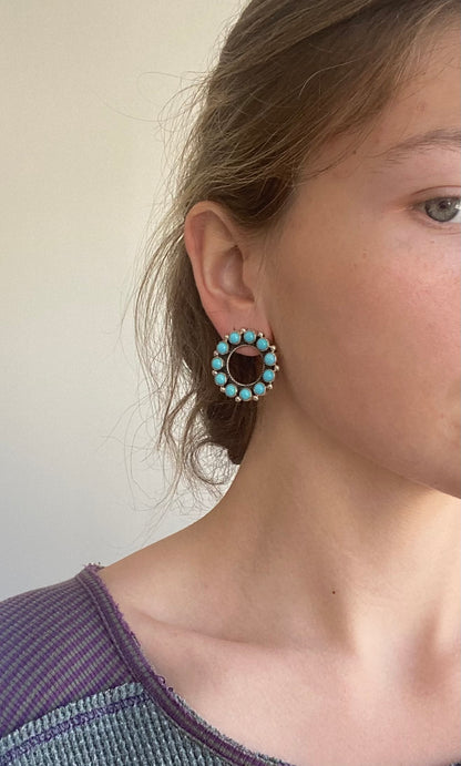 Turquoise Front Hoop Earrings