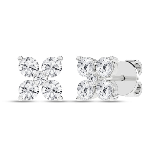 Flower Petal Lab Diamond Earrings