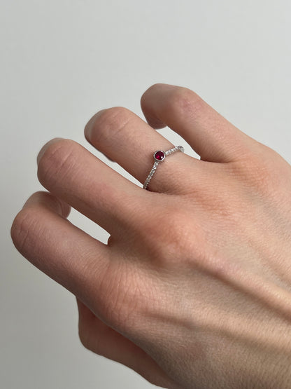 Ruby and Diamond Curved Band