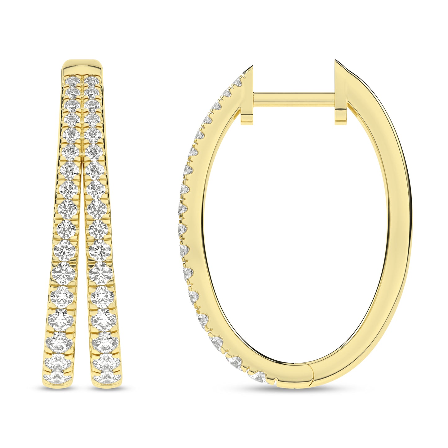 Lab Diamond Split Hoop Earrings