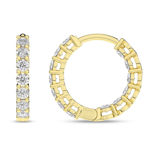 1 carat Lab Diamond Huggie Earrings