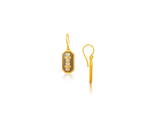 Egyptian Style Trillion Stone Earrings