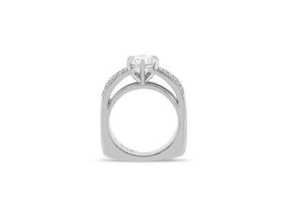 Stunning Oval Diamond Euro Shank Ring