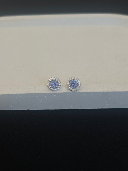 Tanzanite and Diamond Studs