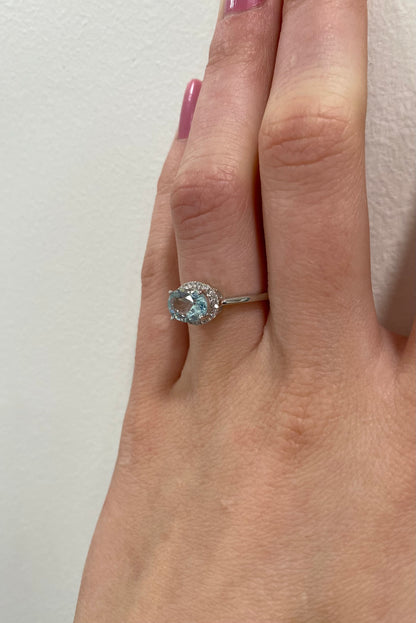 Aquamarine and Diamond Ring