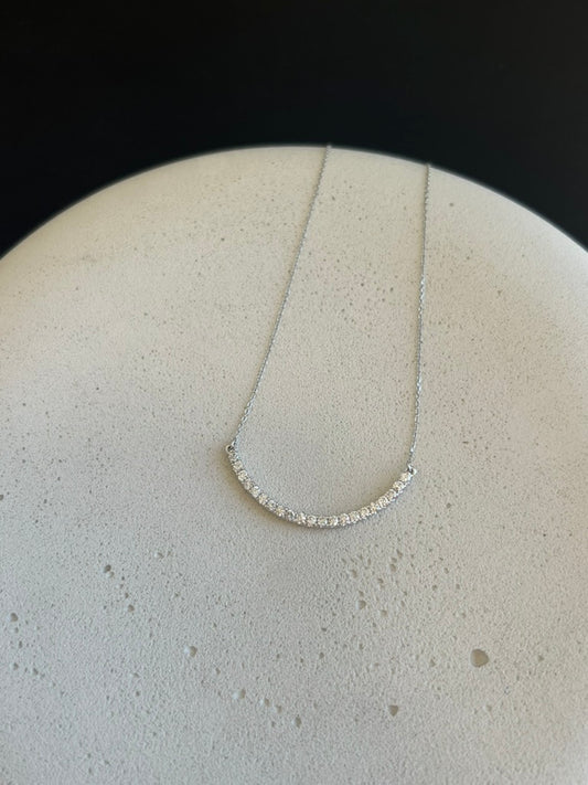 Diamond Curved Bar Necklace