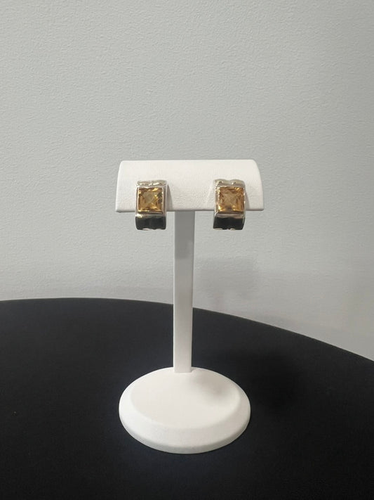 Citrine Huggie Hoops