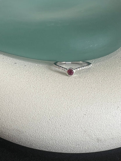 Ruby and Diamond Curved Band