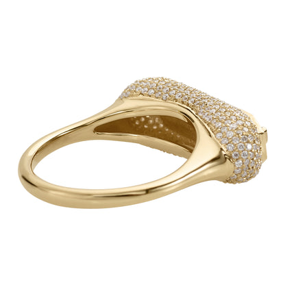 Fancy Color Blue Diamond Ring with Pave Diamond Detailing