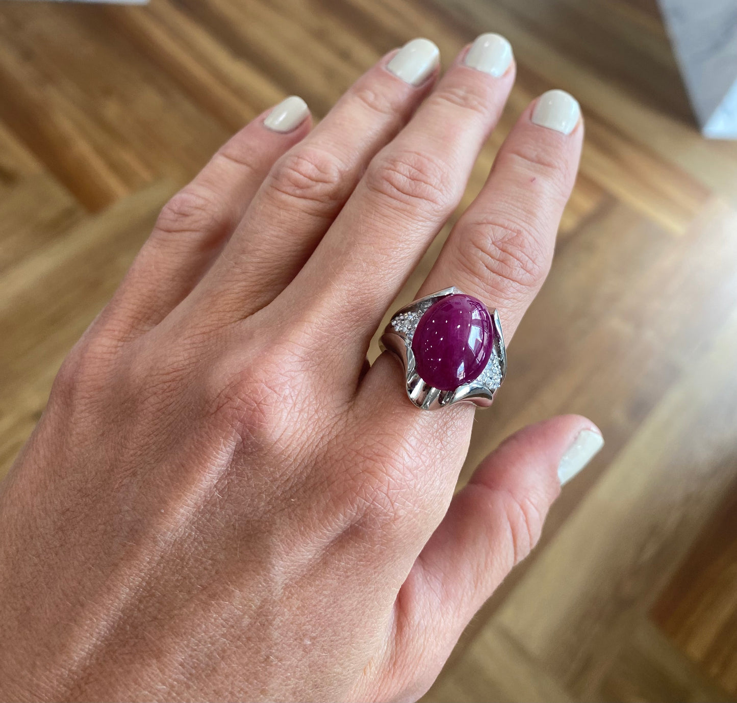 Non Heated Large Ruby Ring