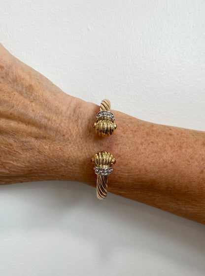 Cable Bangle with Citrine