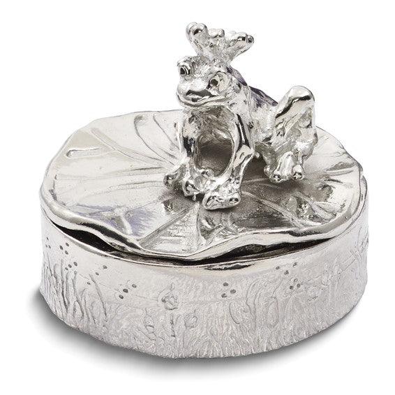 Pewter Frog Tooth Fairy Trinket Box