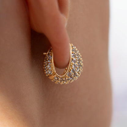 Grey Spinel Huggie Earrings