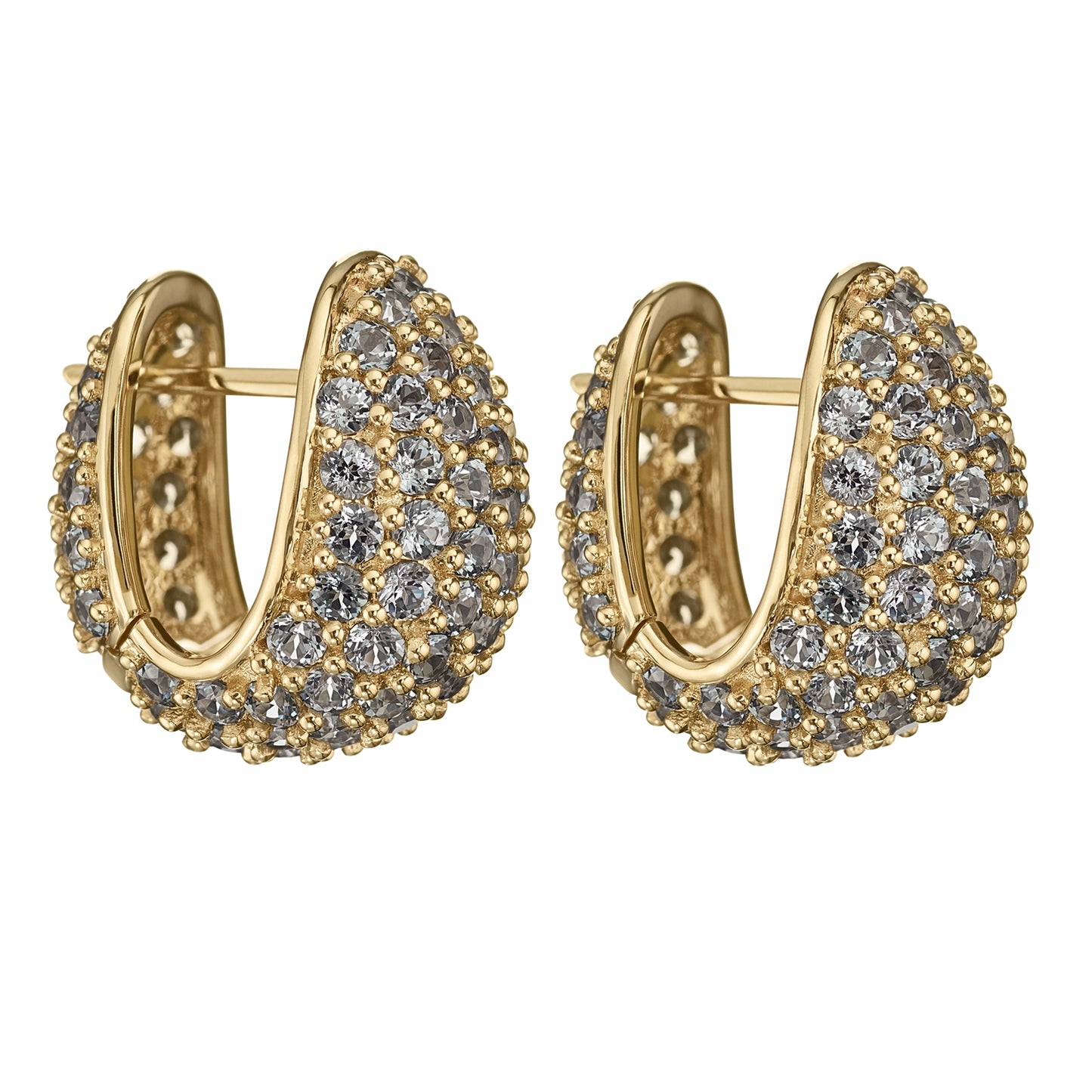 Grey Spinel Huggie Earrings