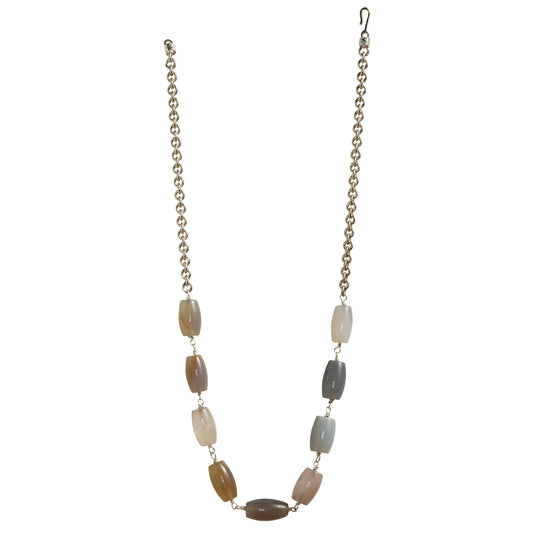 Grey Chalcedony and Sterling Silver Necklace