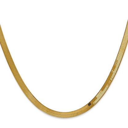 Silky Herringbone Gold Necklace