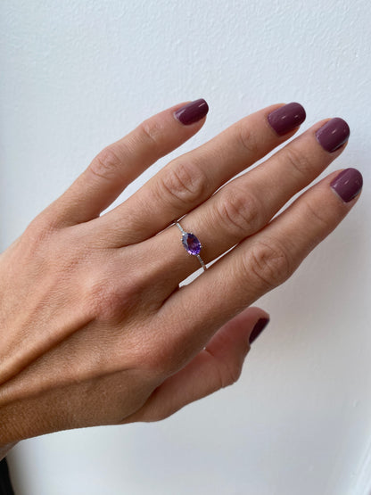 Amethyst and Diamond Ring