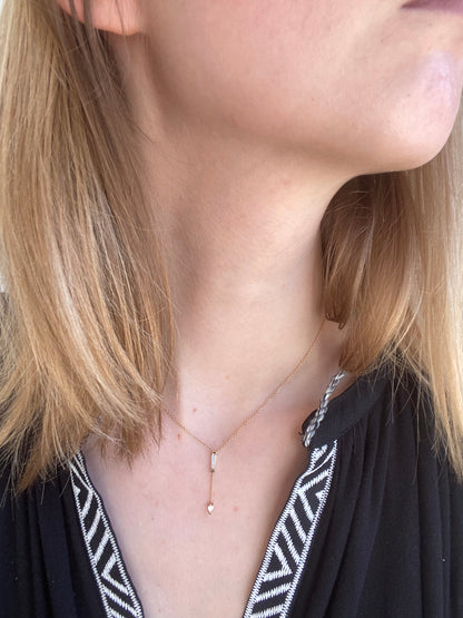 Baguette Diamond Drop Necklace