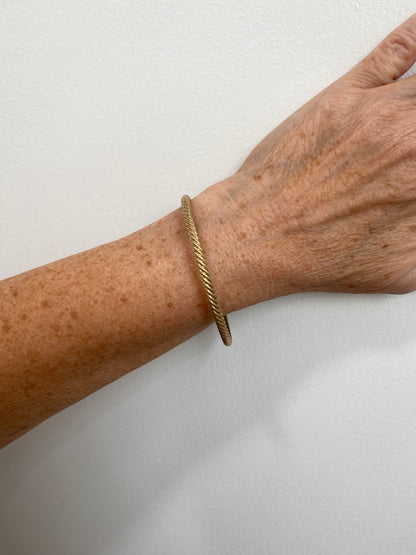 Golden Spiral Bangle Bracelet