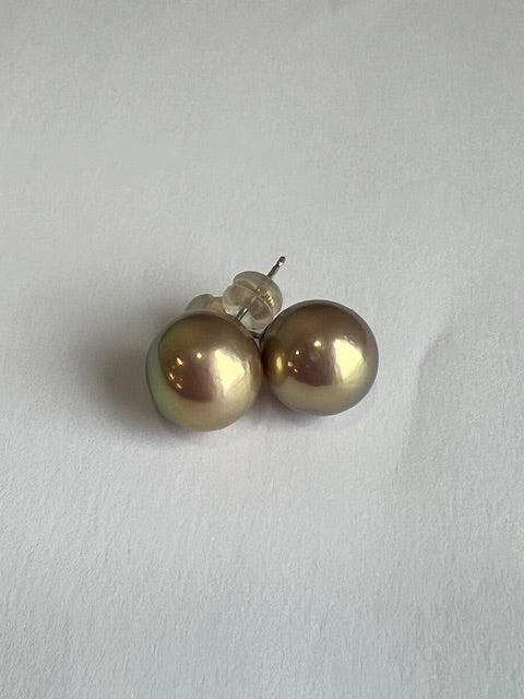 Green Hue Edison Pearl Studs