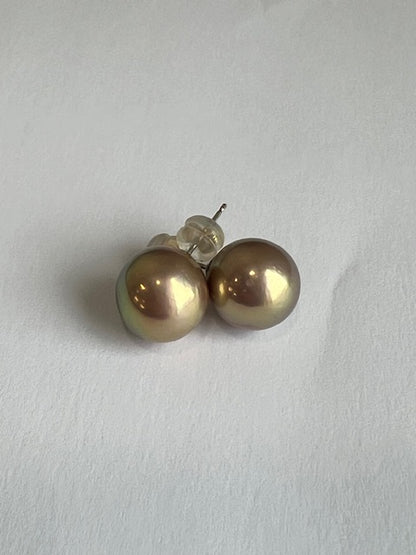 Green Hue Edison Pearl Studs