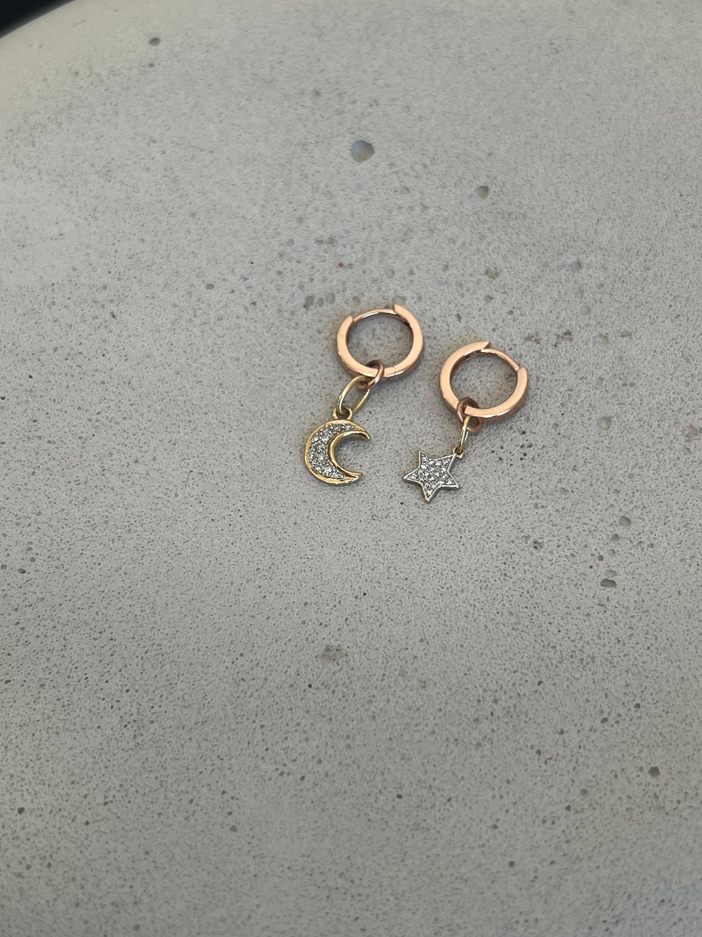 Moon and Star Earrings