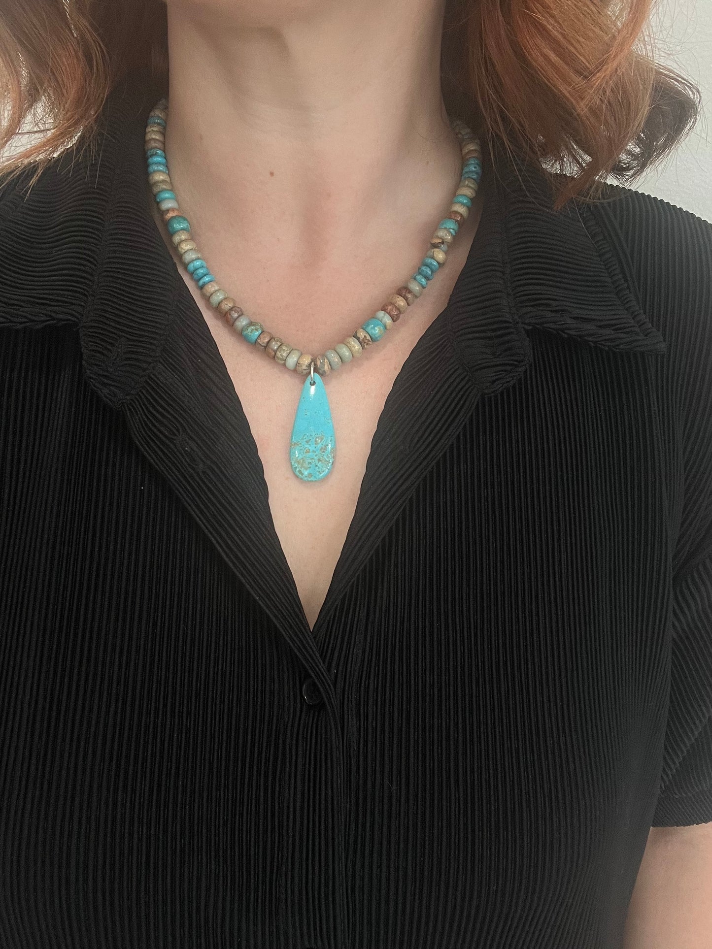 Turquoise and Jasper Agate Necklace