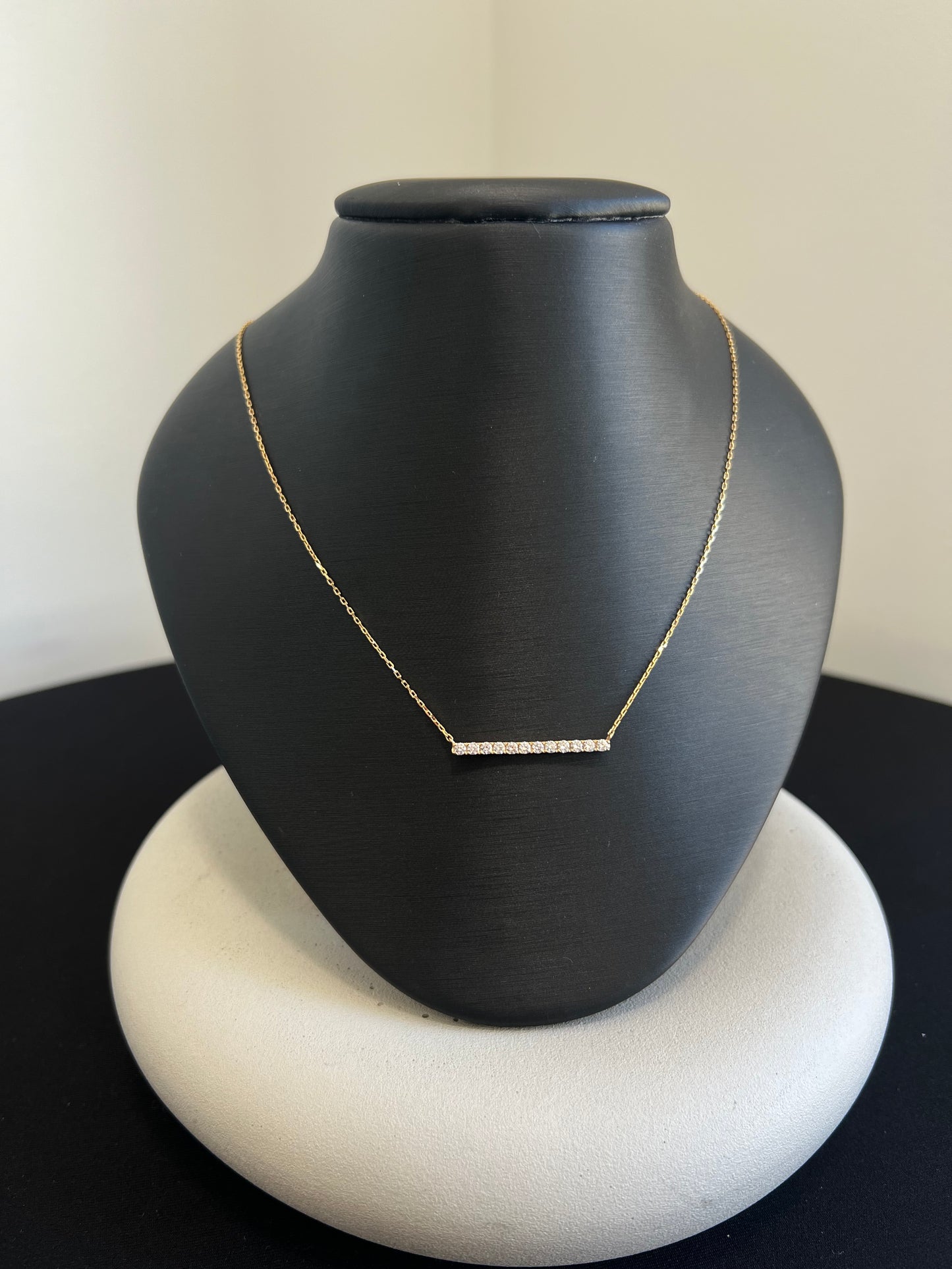 Horizontal Diamond Bar Necklace