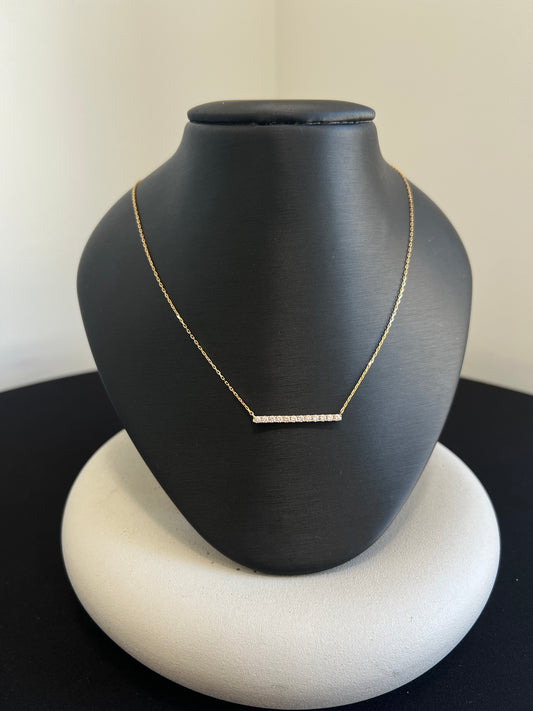 Horizontal Diamond Bar Necklace