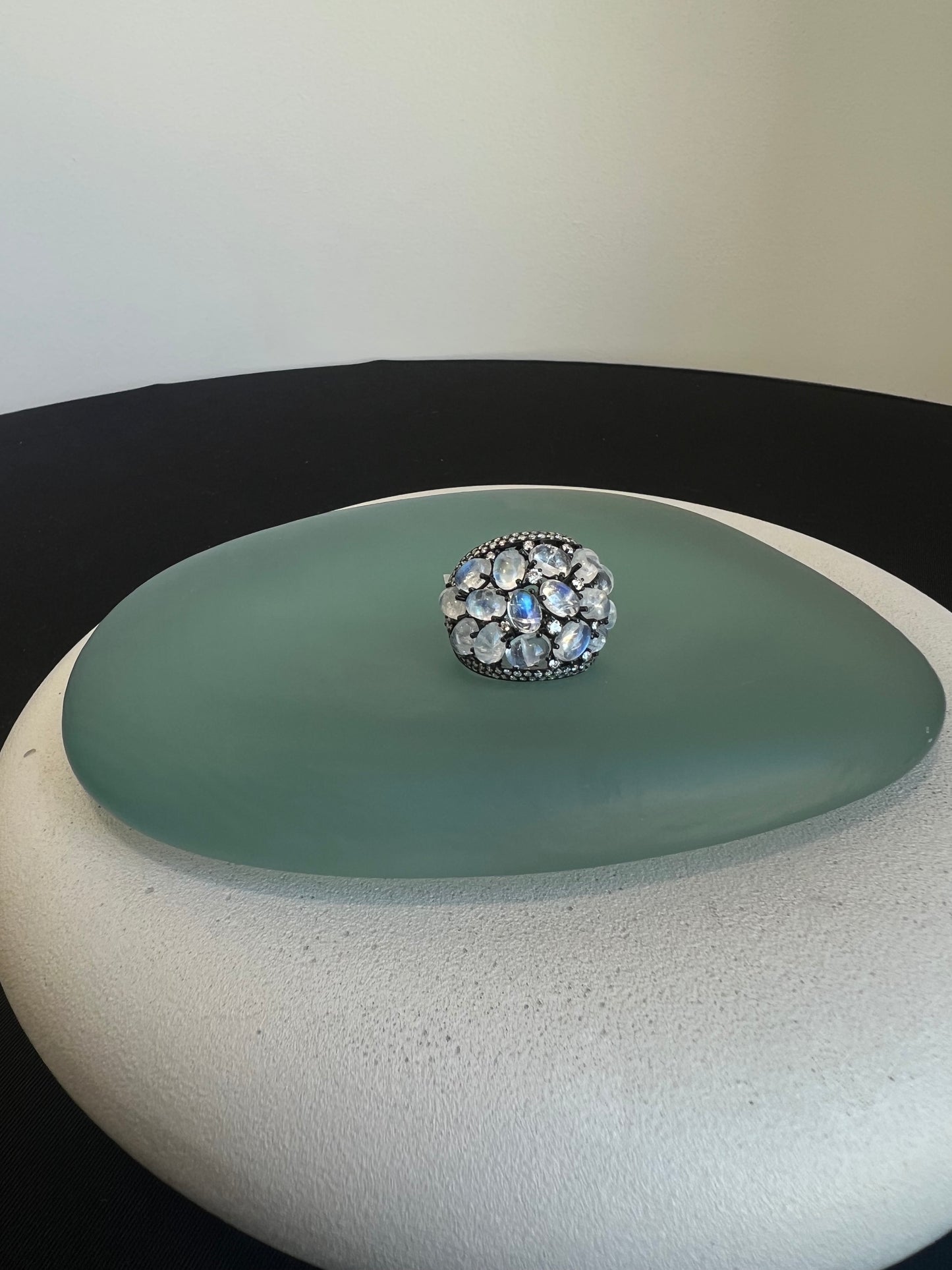 Moonstone and Diamond Ring