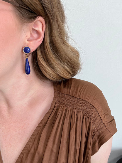 Lapis Lazuli Gold Earrings