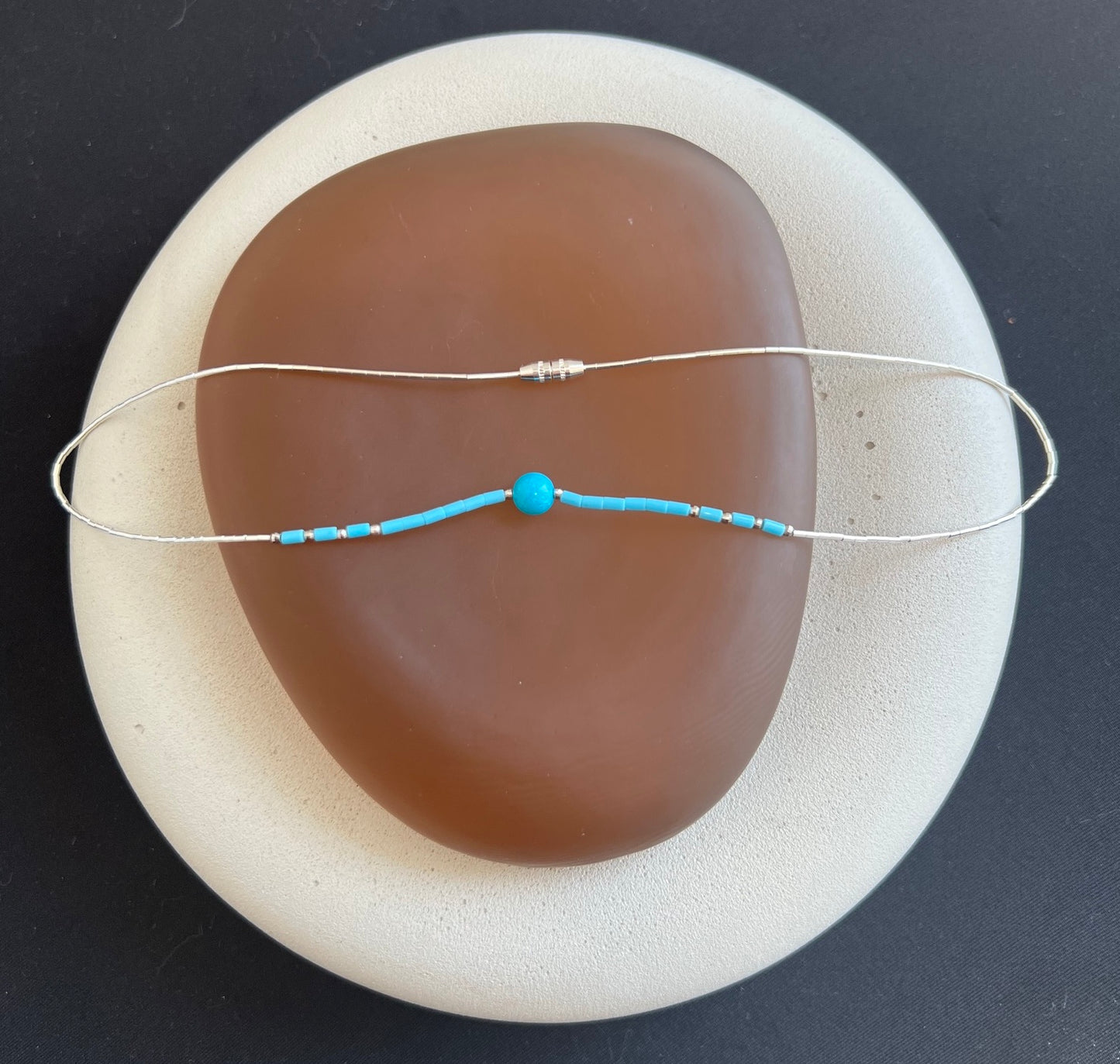 Liquid Silver Turquoise Necklace