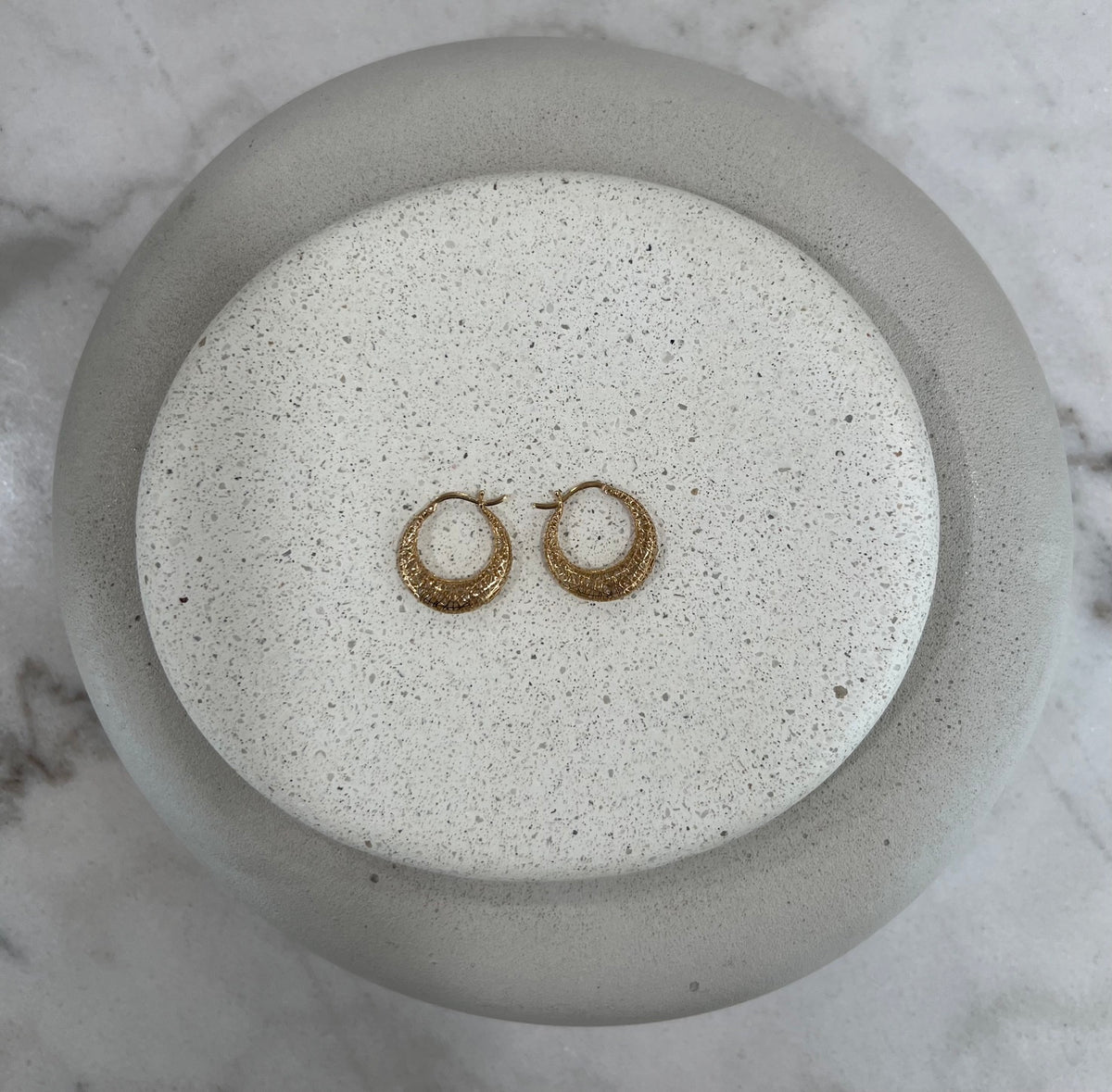 Filigree Cut Out Gold Hoops