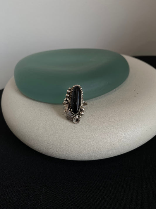 Onyx and Sterling Silver Ring