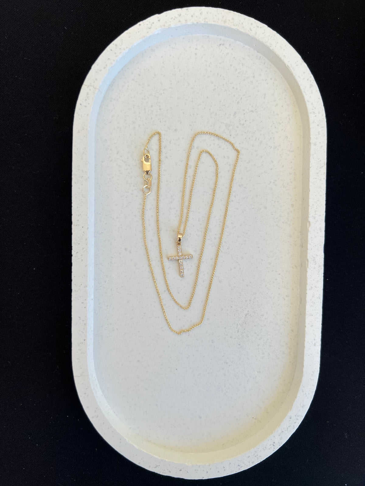Petite Lab Diamond Gold Cross