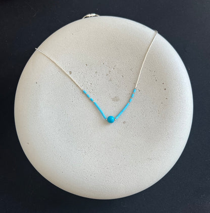 Liquid Silver Turquoise Necklace