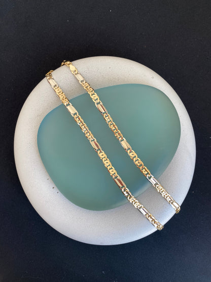 Solid 18kt Chain Alternate Flat Links